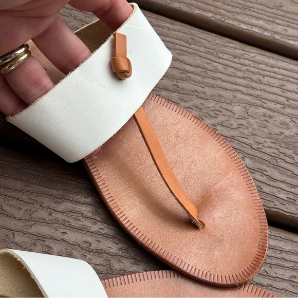 Joie A La Plage Slip On Leather Sandals in White/Brown 38 - Picture 5 of 7
